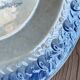 Hollow plate Moulin des Loups Hamage France, blue and white swan decoration.