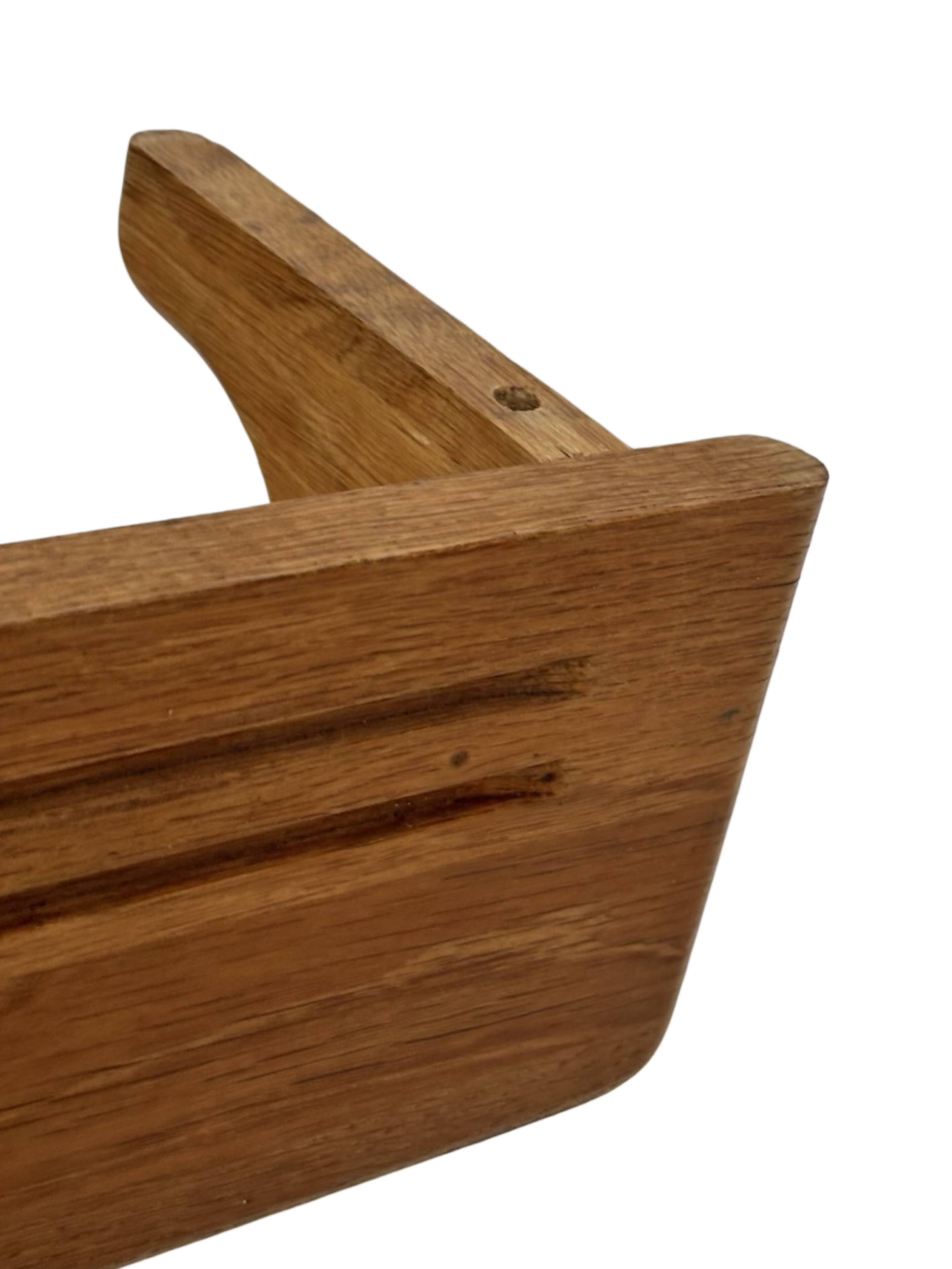 Vintage book shelf wall rack 1970s wood minimalist design