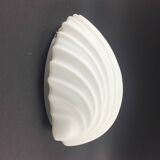 Large Minimalist Opaline Glass Shell-Shaped Wall Light from Limburg, Germany, 1970s