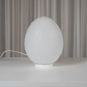 Vianne egg lamp Domec white glass edition, 1970