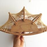 1960s wooden wall light sconce