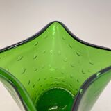 Murano Glass Bullicante Bubble "Green" Vase Element Shell Murano, Italy, 1970s