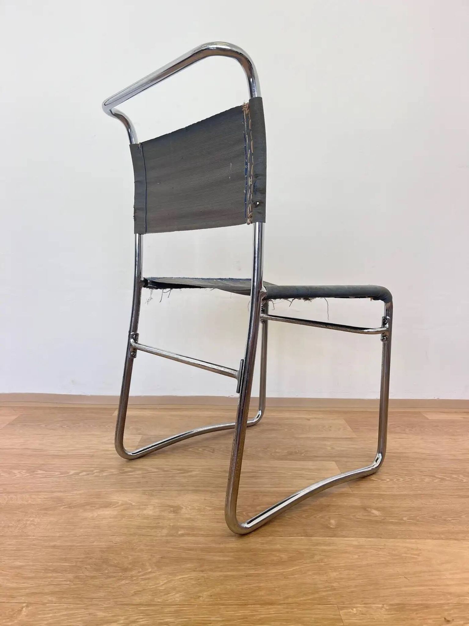 Tubular steel chrome Bauhaus chair by Hynek Gottwald - 1930 (Eisengarn)