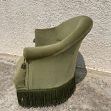 Pair of vintage green toad armchairs