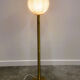 Large 1970s Italian brass floor lamp with swirled Murano glass globe — Sculptura