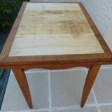 Italian wooden table with 2 extensions from 90 cm to 150 cm, completely restored