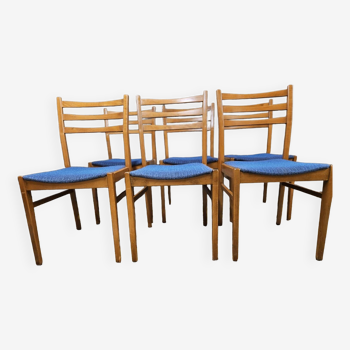 Set of 6 Scandinavian chairs from the 1960s.