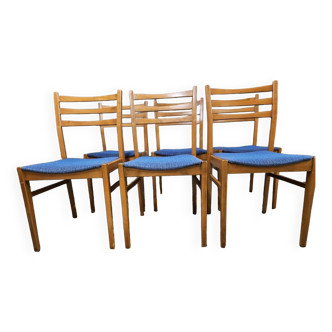 Set of 6 Scandinavian chairs from the 1960s.