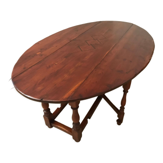 Welsh yew table inlaid with ebony and burl