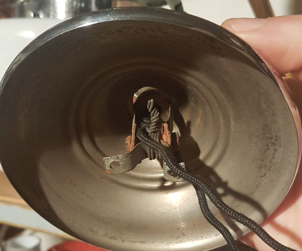 Art deco, metal and opaline hanging lamp