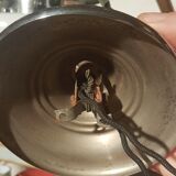 Art deco, metal and opaline hanging lamp