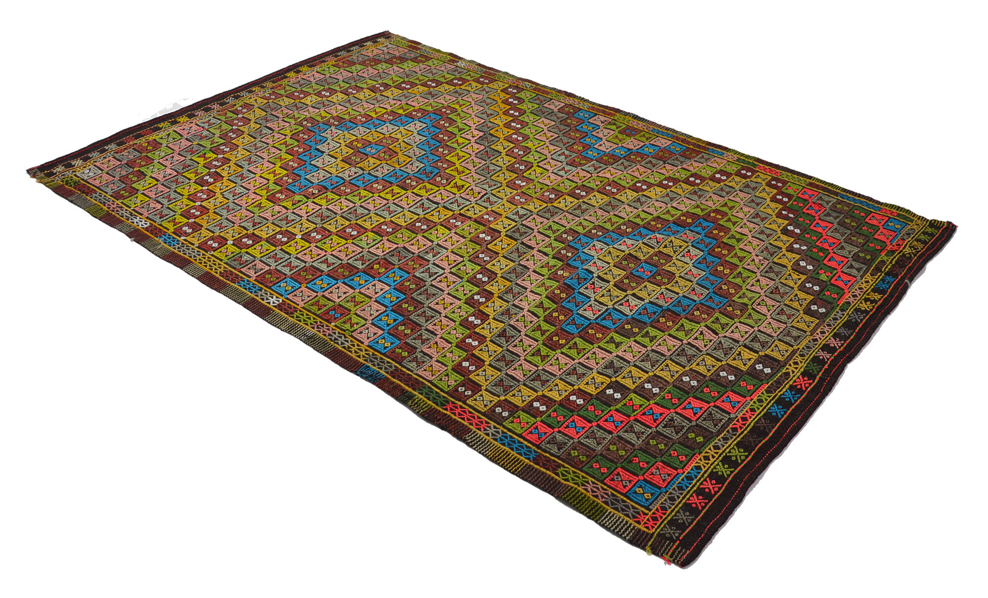 Anatolian handmade kilim rug 303 cm x 196 cm