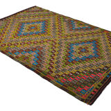Anatolian handmade kilim rug 303 cm x 196 cm