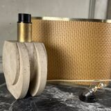 Brutalist Travertine Table Lamp Circa 1980