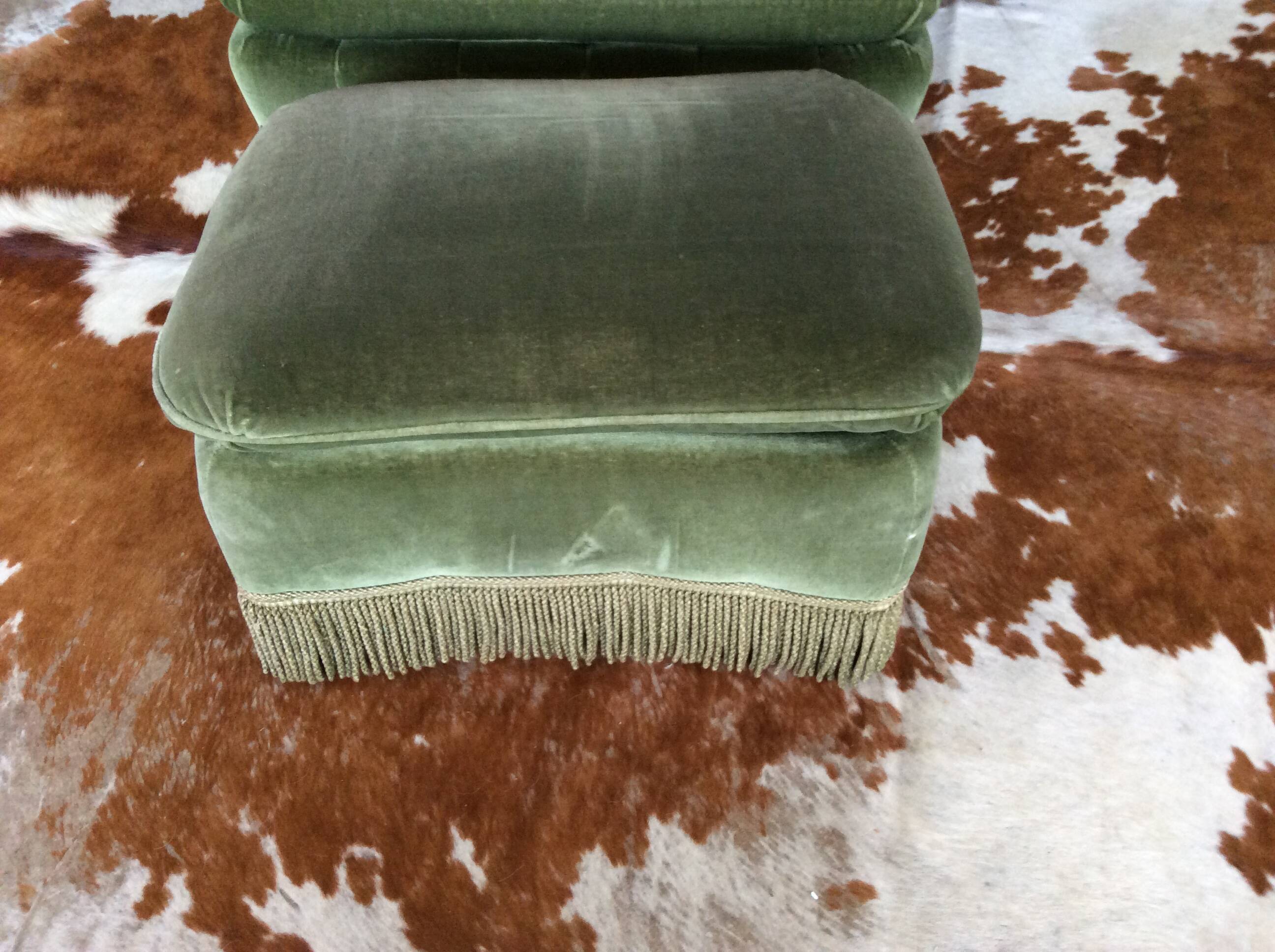 Fauteuil crapaud et repose-pieds