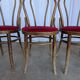 Set of 6 Vintage Bentwood Dining Chairs Set: 1970s , Red Uphols