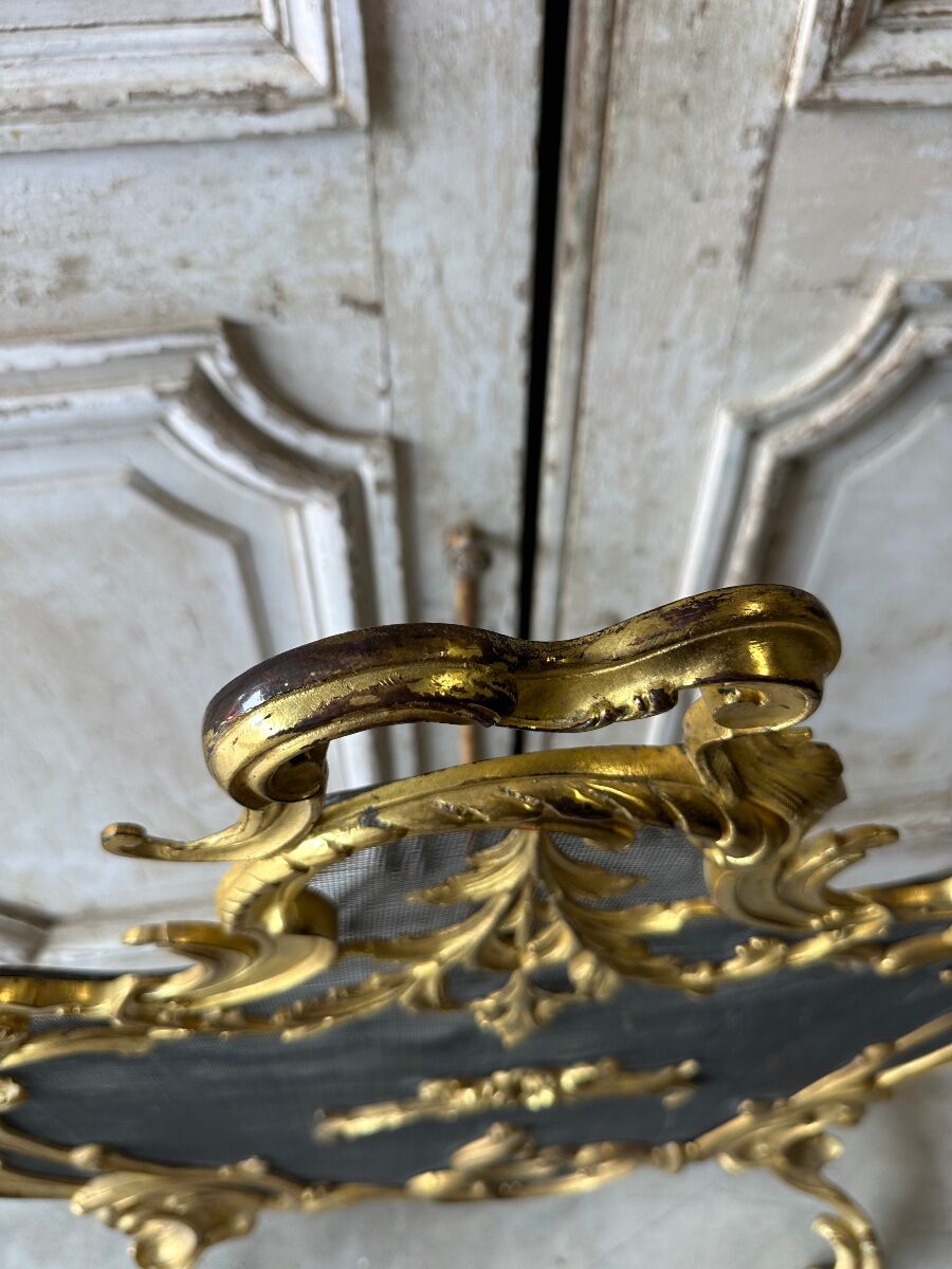 Golden bronze fire screen