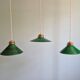 Art Deco pendant light in conical green opaline, 1920s-30s