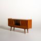 Scandinavian teak sideboard with smoked glass, 1950s–60s