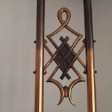 French Art Deco 6-Arm, 10-Light Chandelier Petitot Ezan Style, Copper Tone