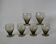 Set of 6 small art deco design wine glasses in smoked glass from the 30s and 40s