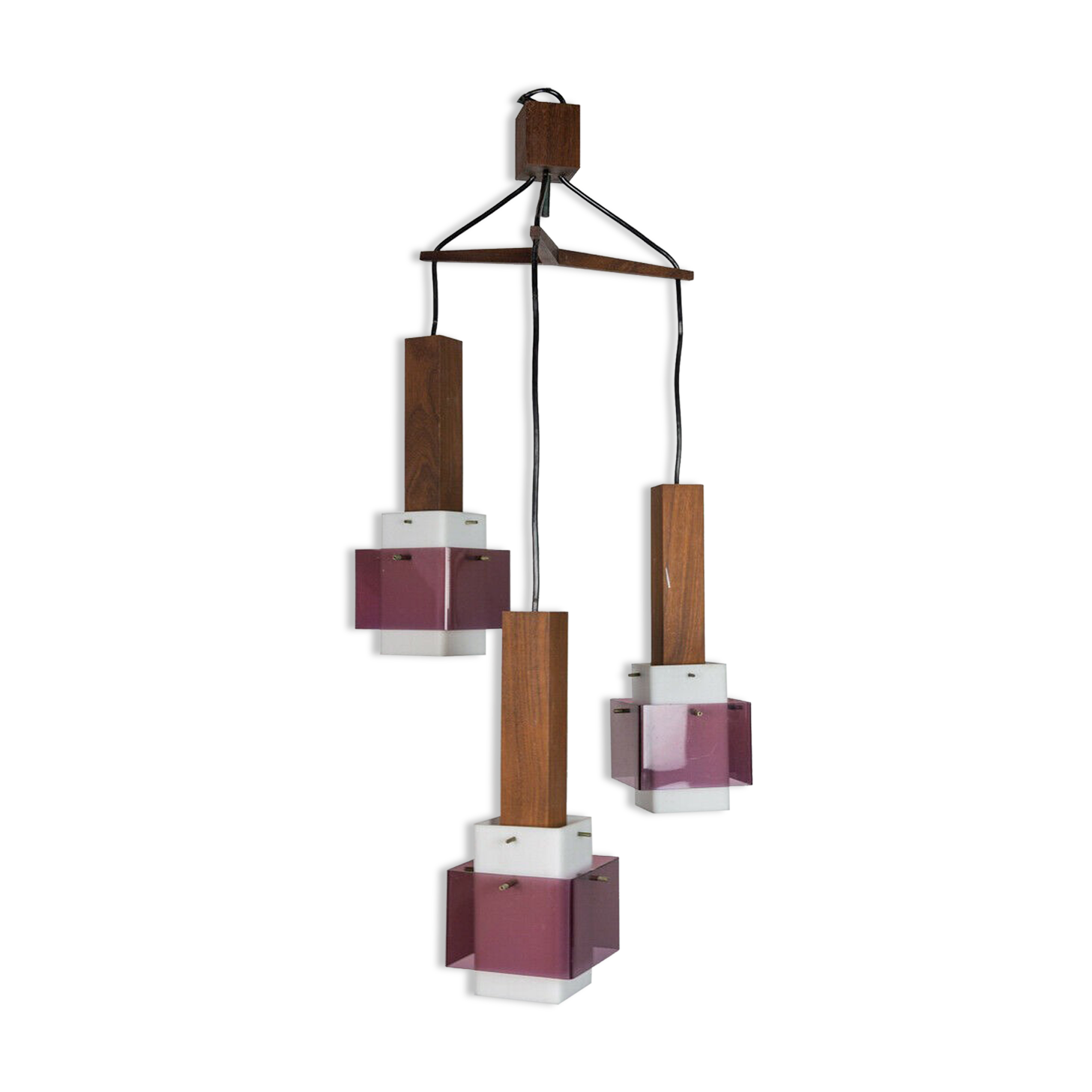 Chandelier 3 lights Harvey Guzzini 1960