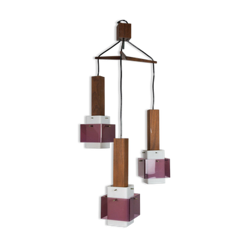 Chandelier 3 lights Harvey Guzzini 1960