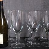 Six XXL blown glass stemmed glasses