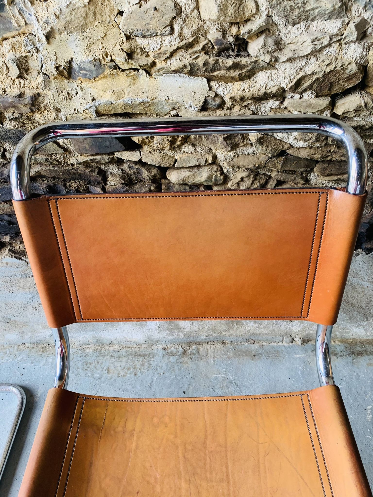 2 chairs MR10 by Ludwig Mies Van Der Rohe for Fasem, 1980