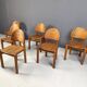 Chaises de salle à manger vintage en bois de pin - années 1980 - lot de 6