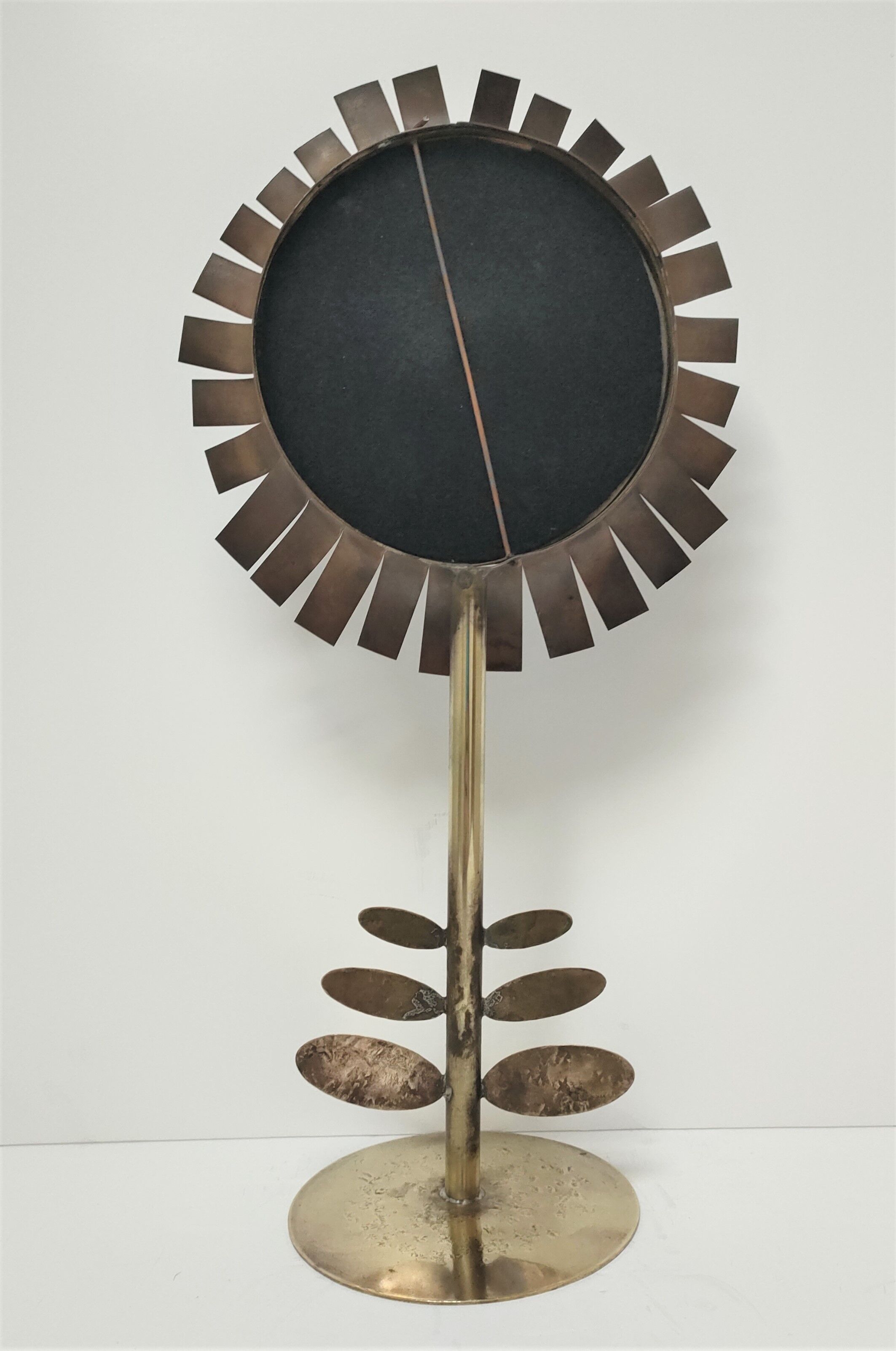 Copper and brass flower mirror by Vinay 60s