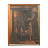 Modern painting by Giuseppe Siccardi, chalks and pencils on paper from the 1900s.
