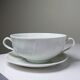 5 cups with two handles, Limoges porcelain Bernardaud "Palm"