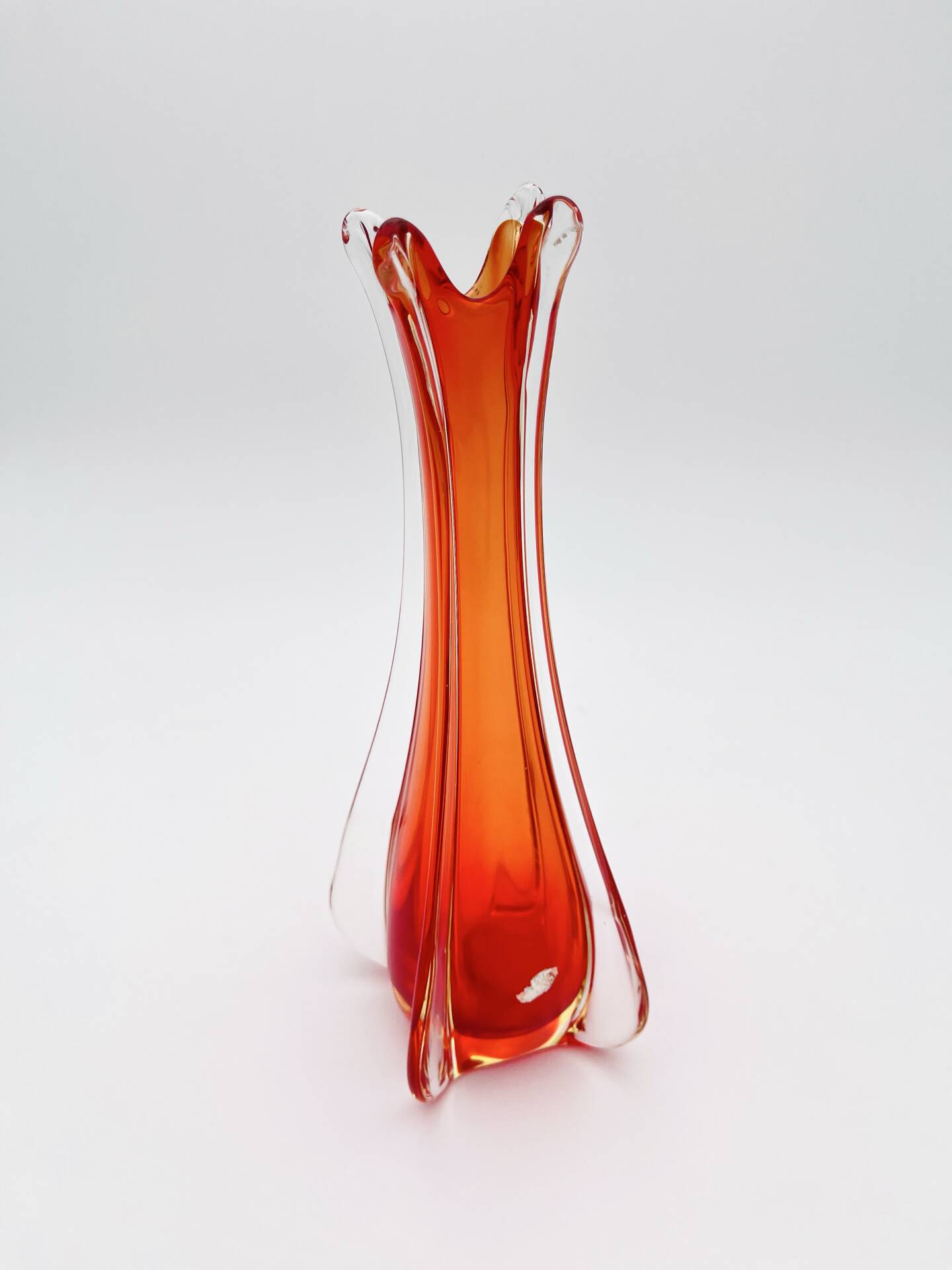 Murano Vase - Ouraline - Sommerso - Red & Yellow - 28cm
