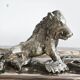 Silver serving dish by Franco Lapini with boar sculpture.