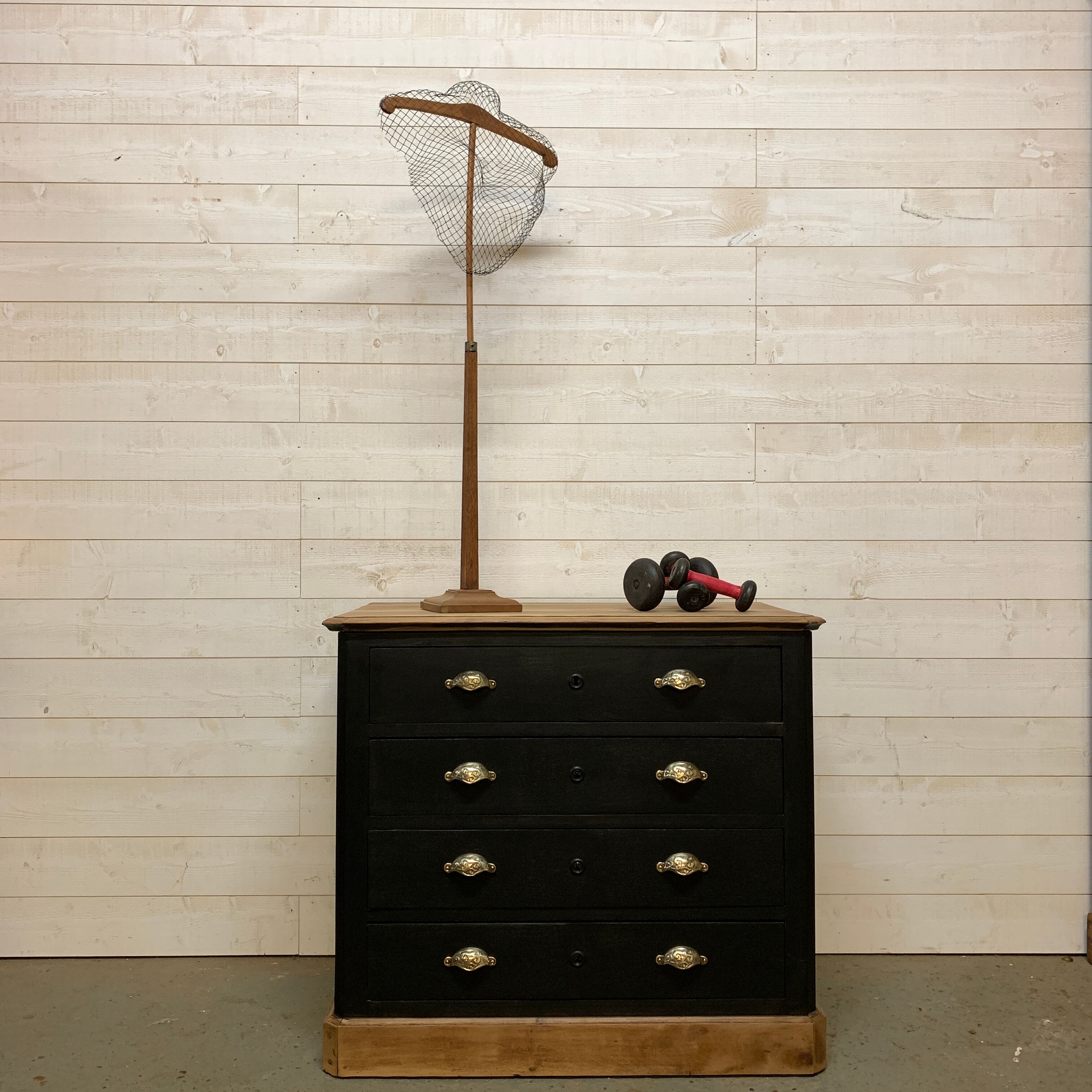 Chest of drawers 4 black drawers 1940