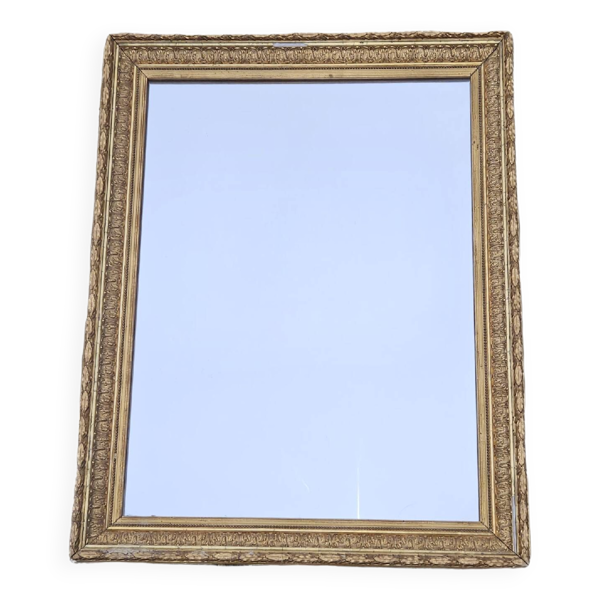 Miroir ancien bois doré hauteur 77cm