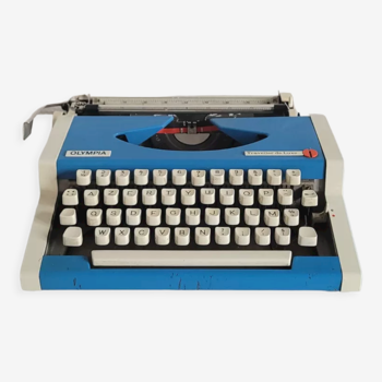 Machine à écrire Olympia bleue vintage