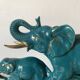 Turquoise and gold art deco ceramic elephants
