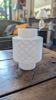 Cylindrical opaline lampshade with geometric design