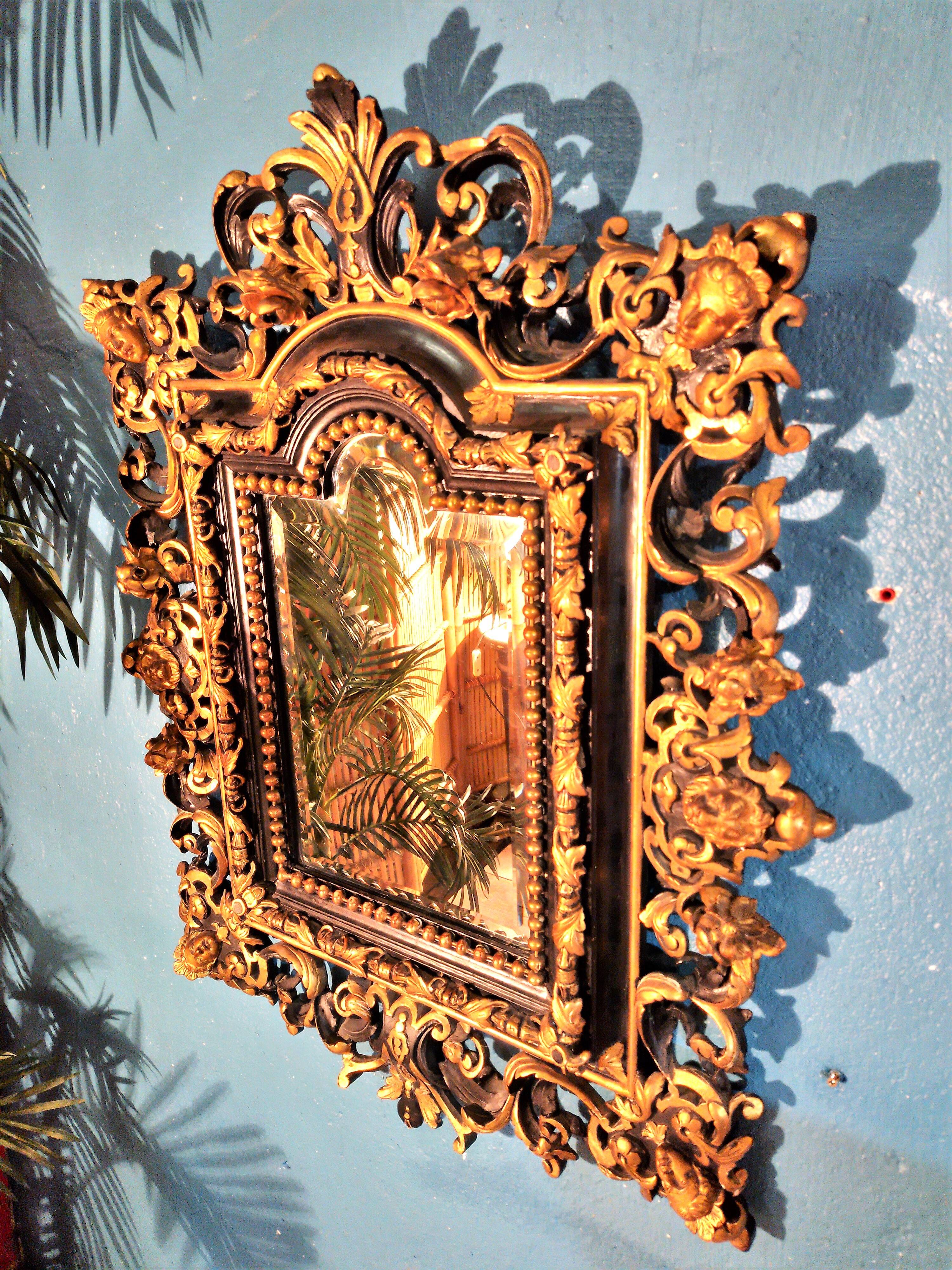 Baroque wall mirror Italy 19th century