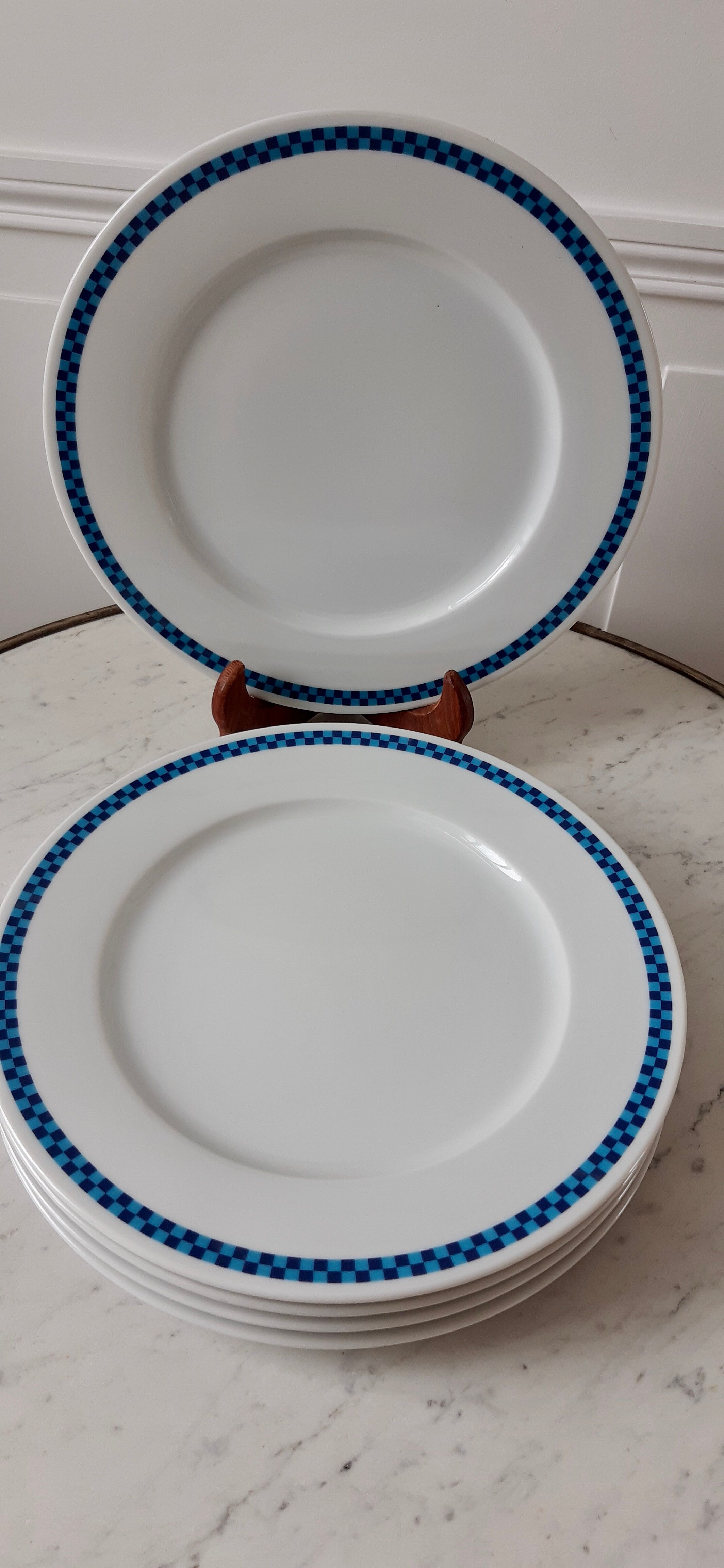 Set of 5 flat plates Lustucru vintage 1970