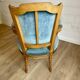 Pair of Louis XVI vintage cabriolet armchairs in duck blue velvet and wood.