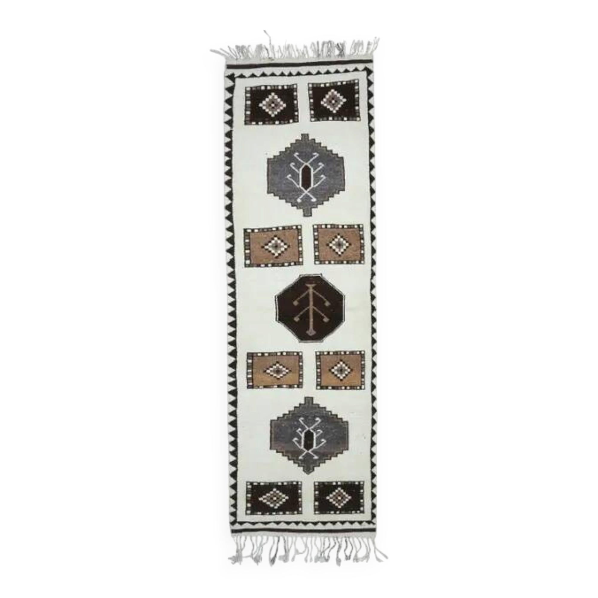 Vintage Turkish Oushak Handmade Wool Runner 100x365