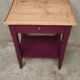 Wood and aubergine bedside table
