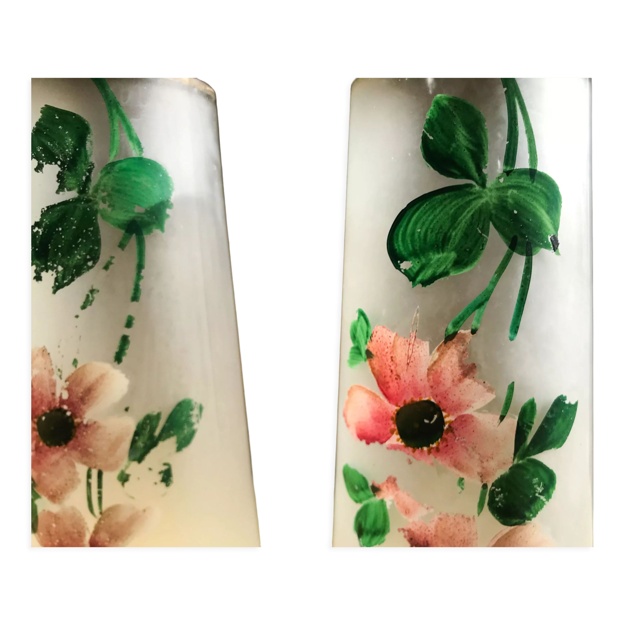 Pair of art deco vases in glass