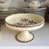 Large Creil & Montereau fruit bowl in brown ironstone