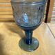 Set of 4 Stemmed Glasses Moulded Blue Marine Decor 1960s Vintage