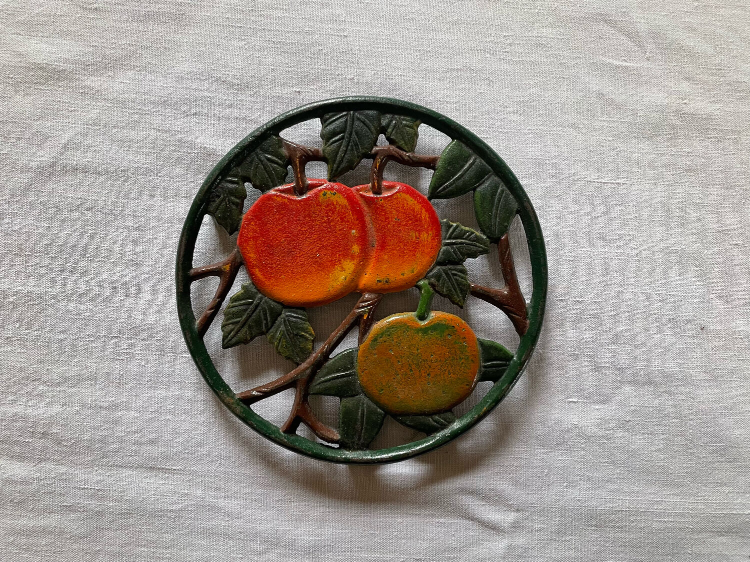 Cast iron trivets Apples