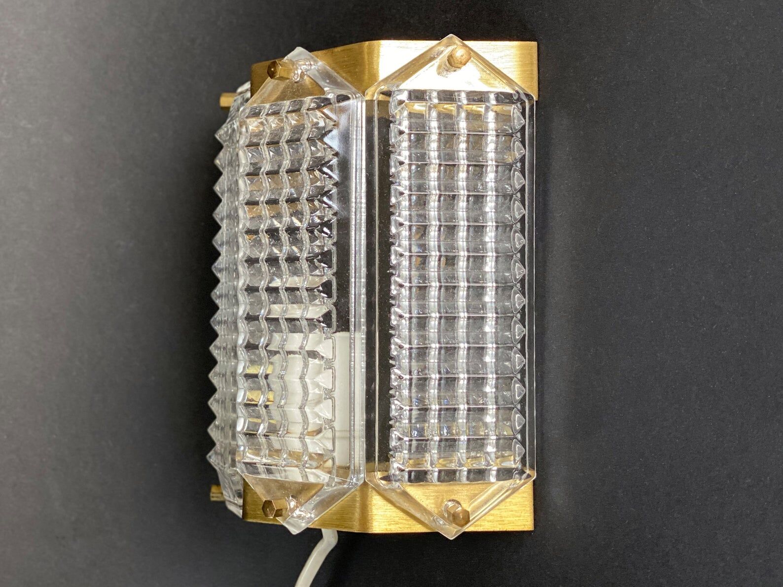 Swedish Wiktor Berndt Brass & Glass Wall Sconce